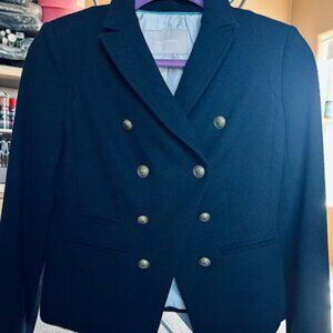 Wool Blend Double Breasted Cropped Jacket